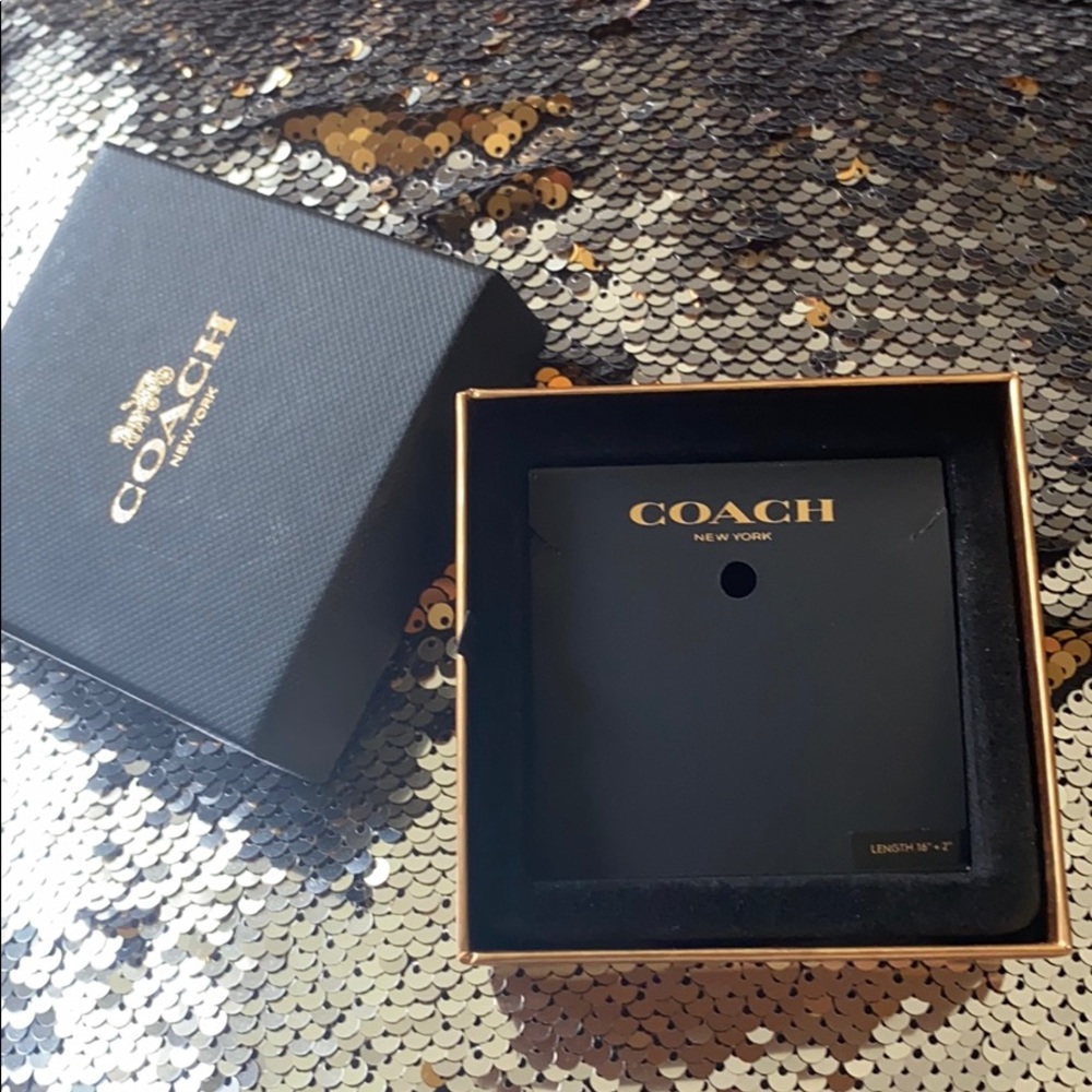 Coach Black and Gold Necklace Jewelry Gift Box